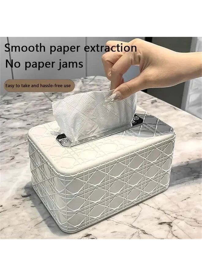 White Tissue Box Cover Decorative Holder Dispenser For Contemporary Home Decor Housewarming Gift - Image 4